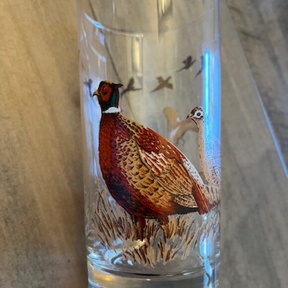 Set of 4 Vintage Libbey Pheasant barware cocktail glasses 5.5" tall - never used - Picture 3 of 3